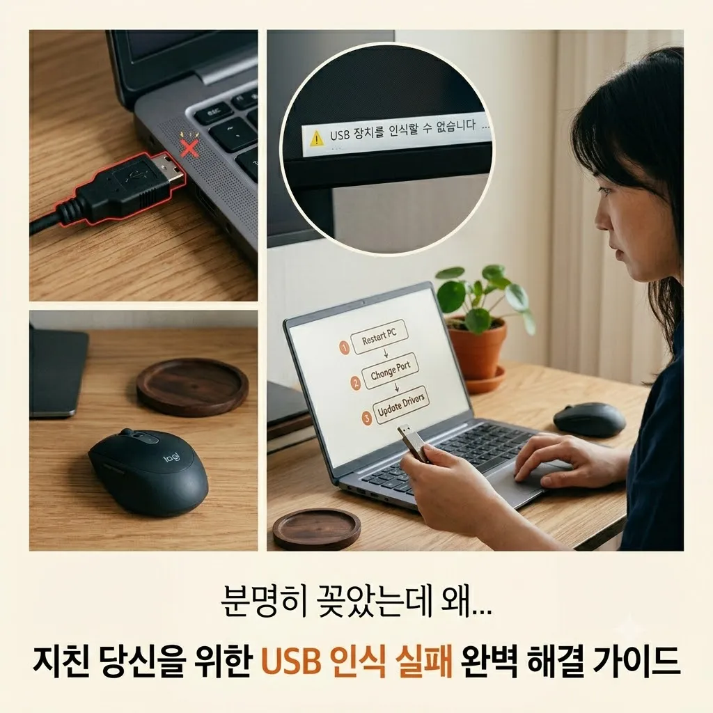 "분명히 꽂았는데 왜…" 지친 당신을 위한 USB 인식 실패 완벽 해결 가이드